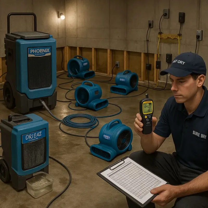 Structural Drying and Dehumidification process in Muncy, PA